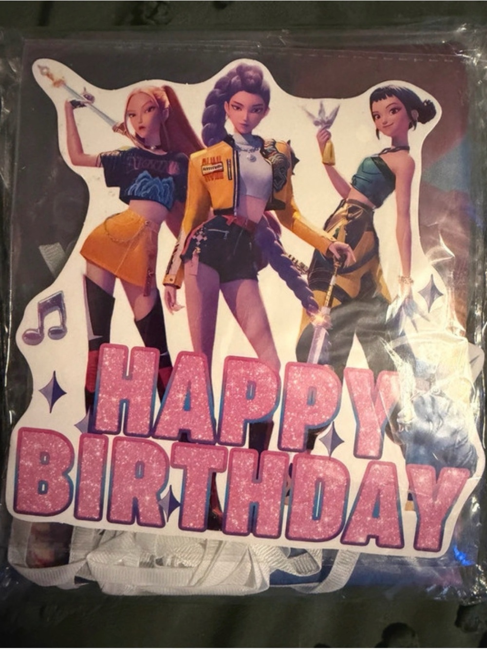 K-pop themed birthday cake, cupcake toppers banner backdrop balloons